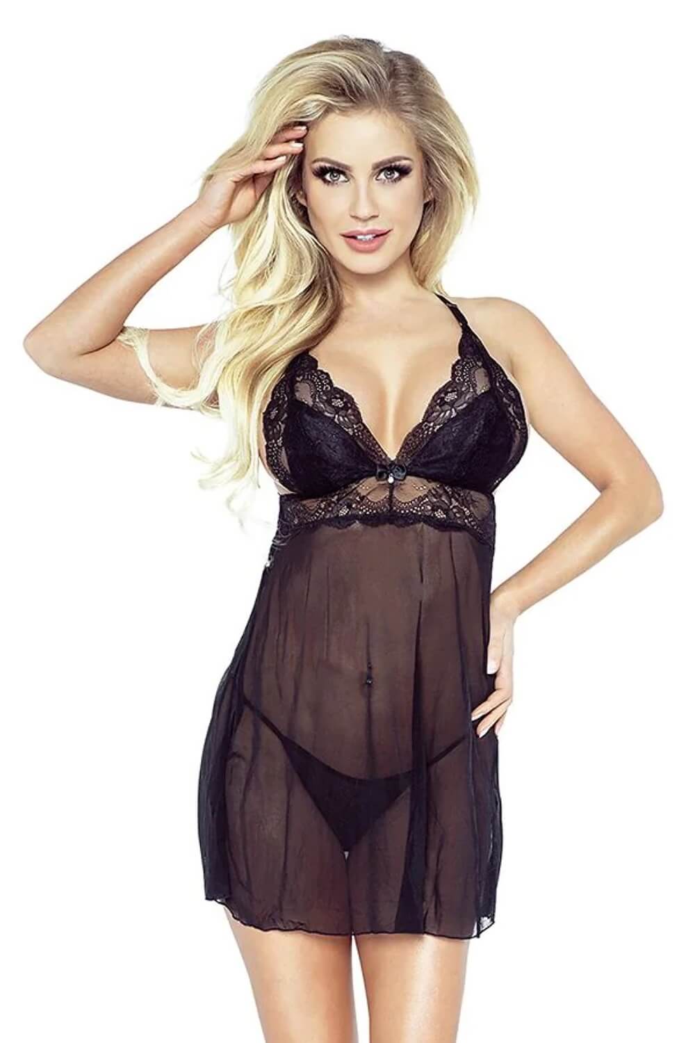 Lenjerie babydoll dantela Candymoon Negru