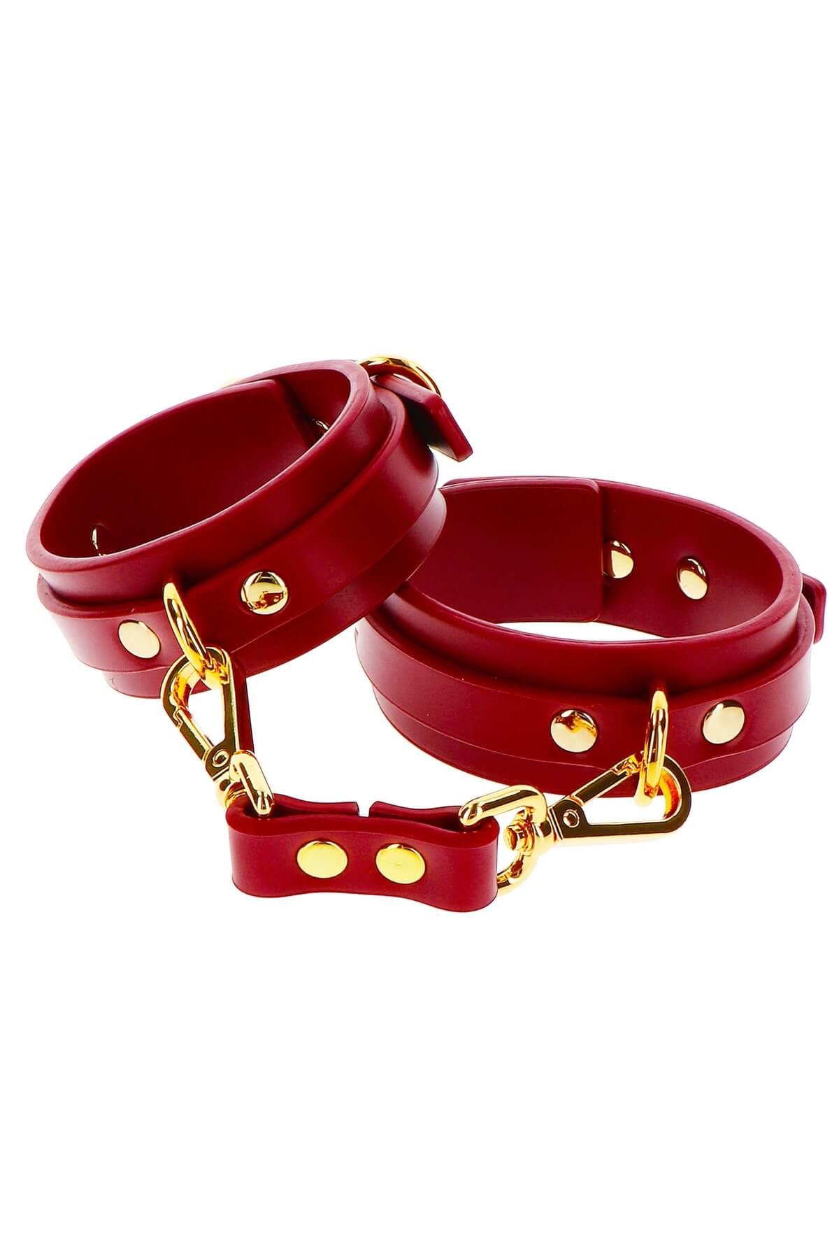 Catuse de glezne din piele vegana Bondage in Luxury Ankle Cuffs, Bordo, produs