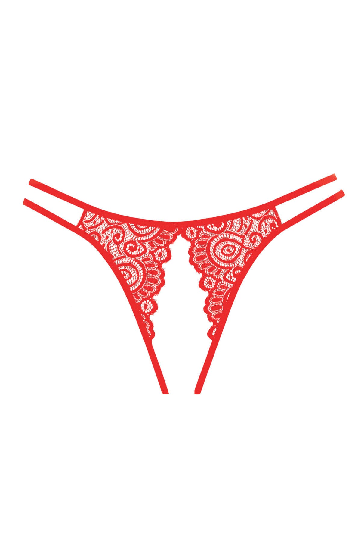 Chilot sexy de dama decupat din dantela Lovestruck, Rosu, Fata