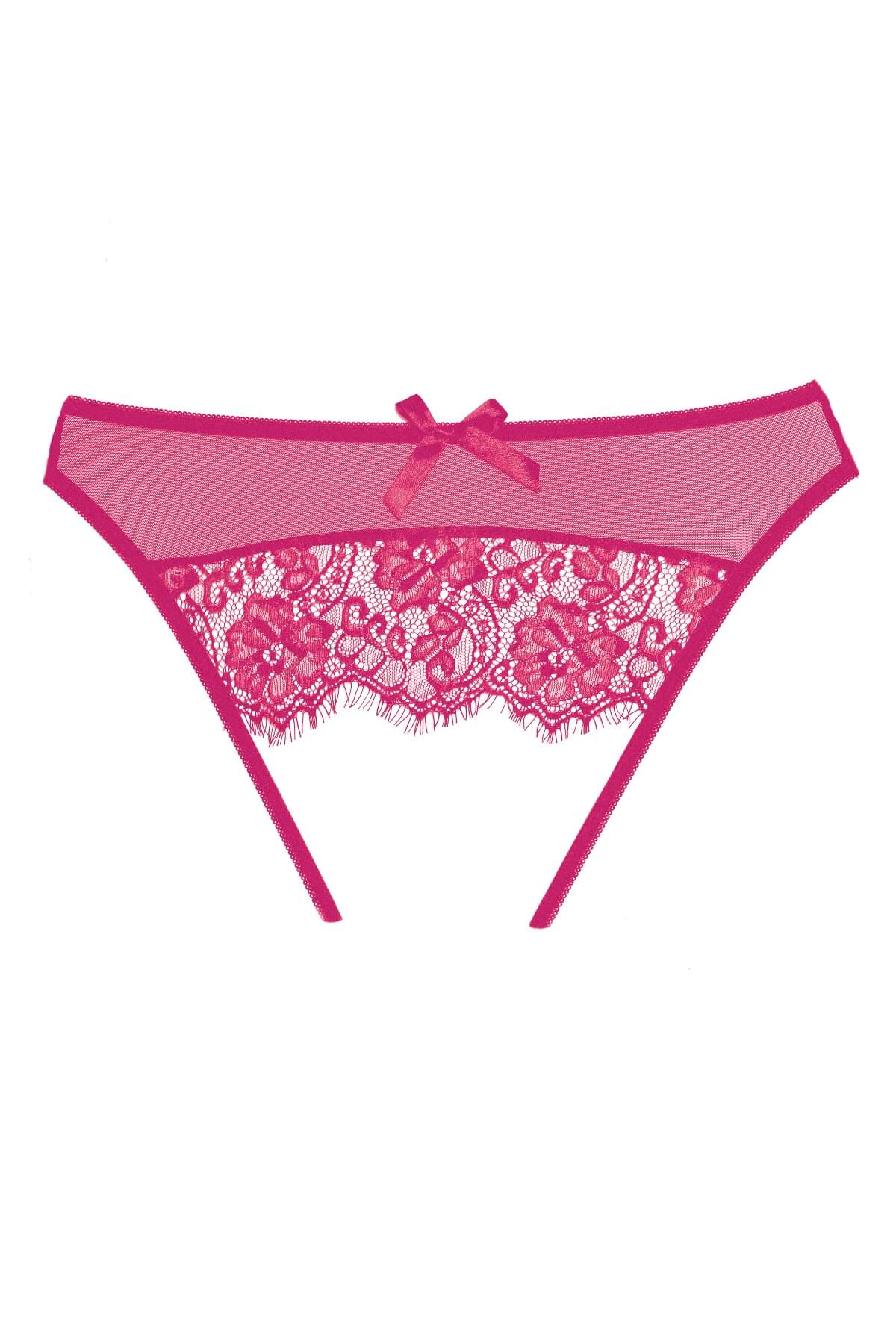 Chilot sexy fara crotch din dantela Expose, Roz, Spate