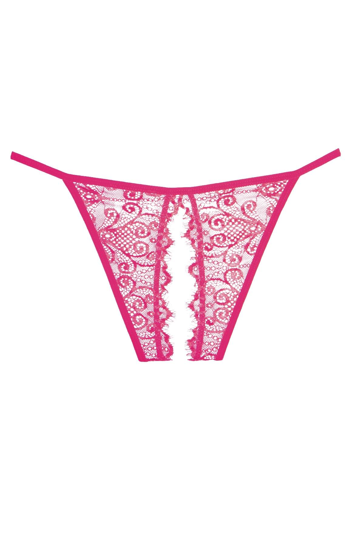 Chilot sexy fara crotch din dantela Enchanted Belle, Roz, Fata