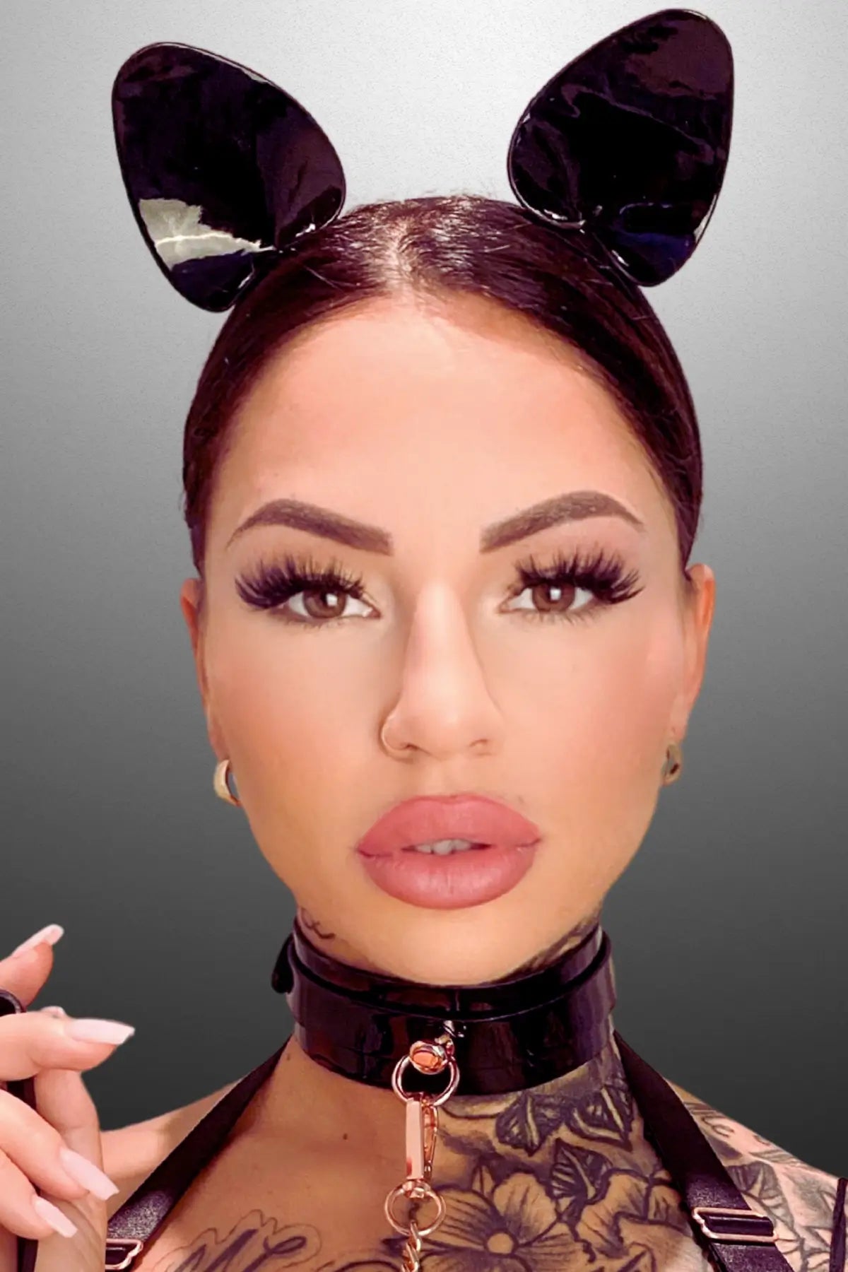 Accesoriu fetis urechi de pisica lucioase Cat Ears, look obraznic