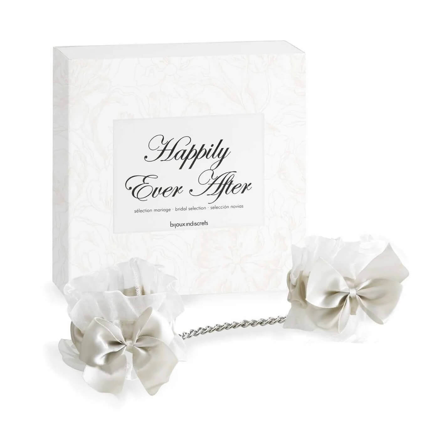 Set de accesorii de mireasa Happily Ever After · Alb - catuse satinate