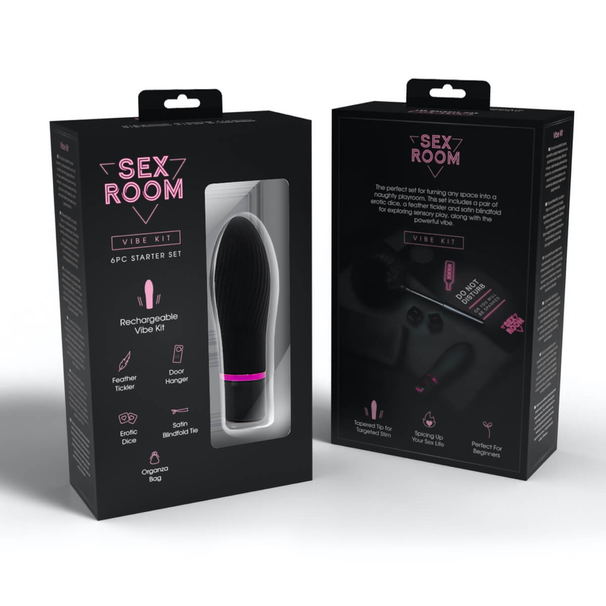 Set erotic pentru adulți cu bullet vibrator și accesorii senzuale. Ideal pentru cupluri, stimulare intensă și jocuri incitante. Raunchy Kit – 6 piese premium - box