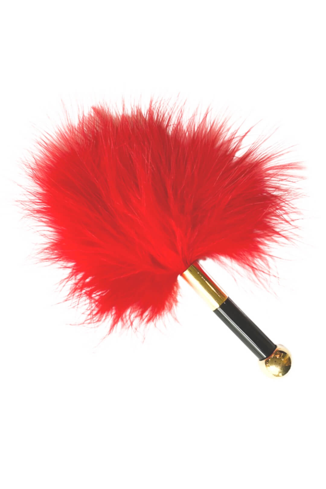 mini feather tickler puf rosu