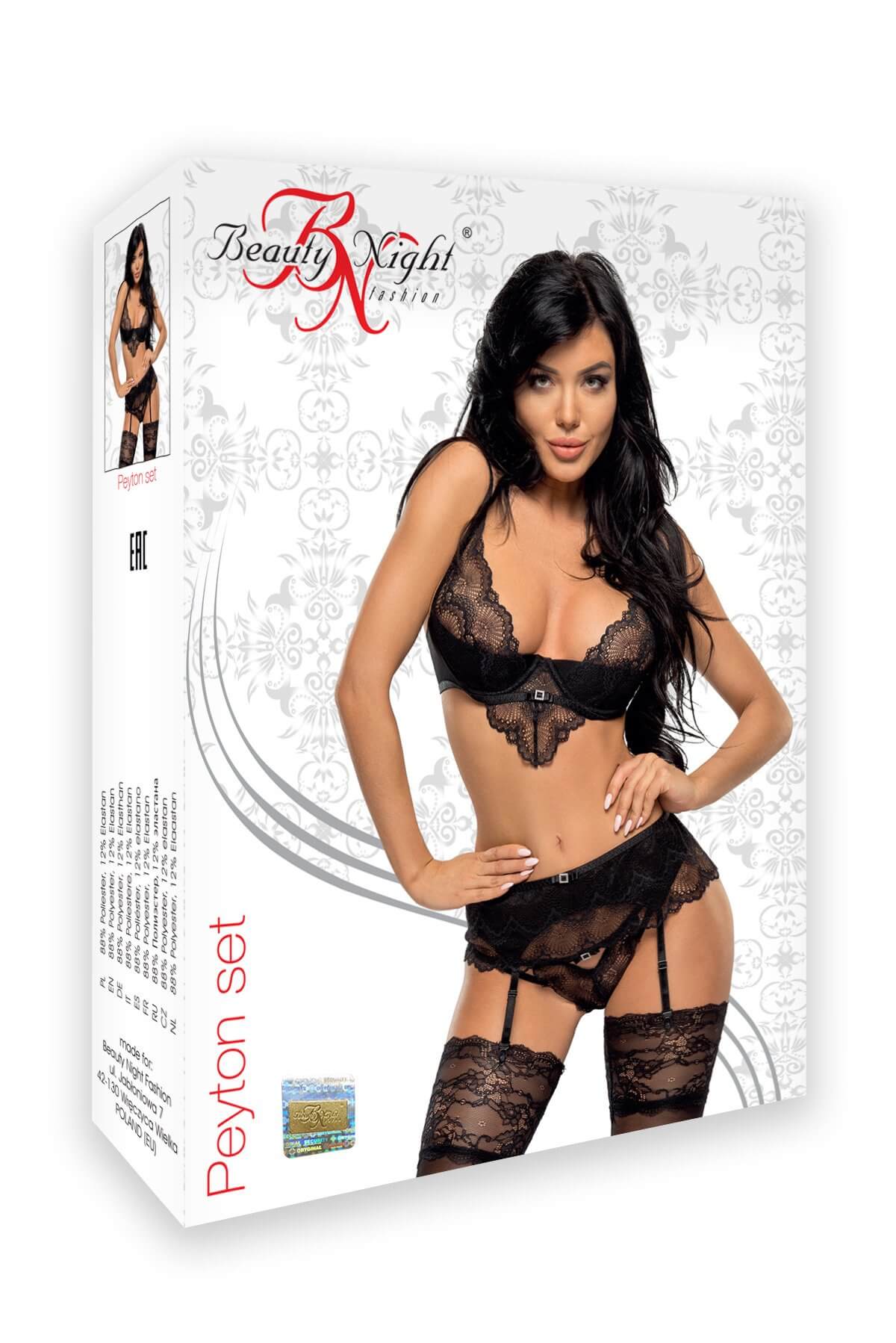 Set Lenjerie din Dantela Neagra Peyton