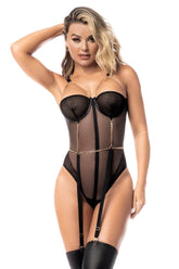 Body Dama din Mesh Negru cu Suport Sani si Ham Detasabil Maya Mapale