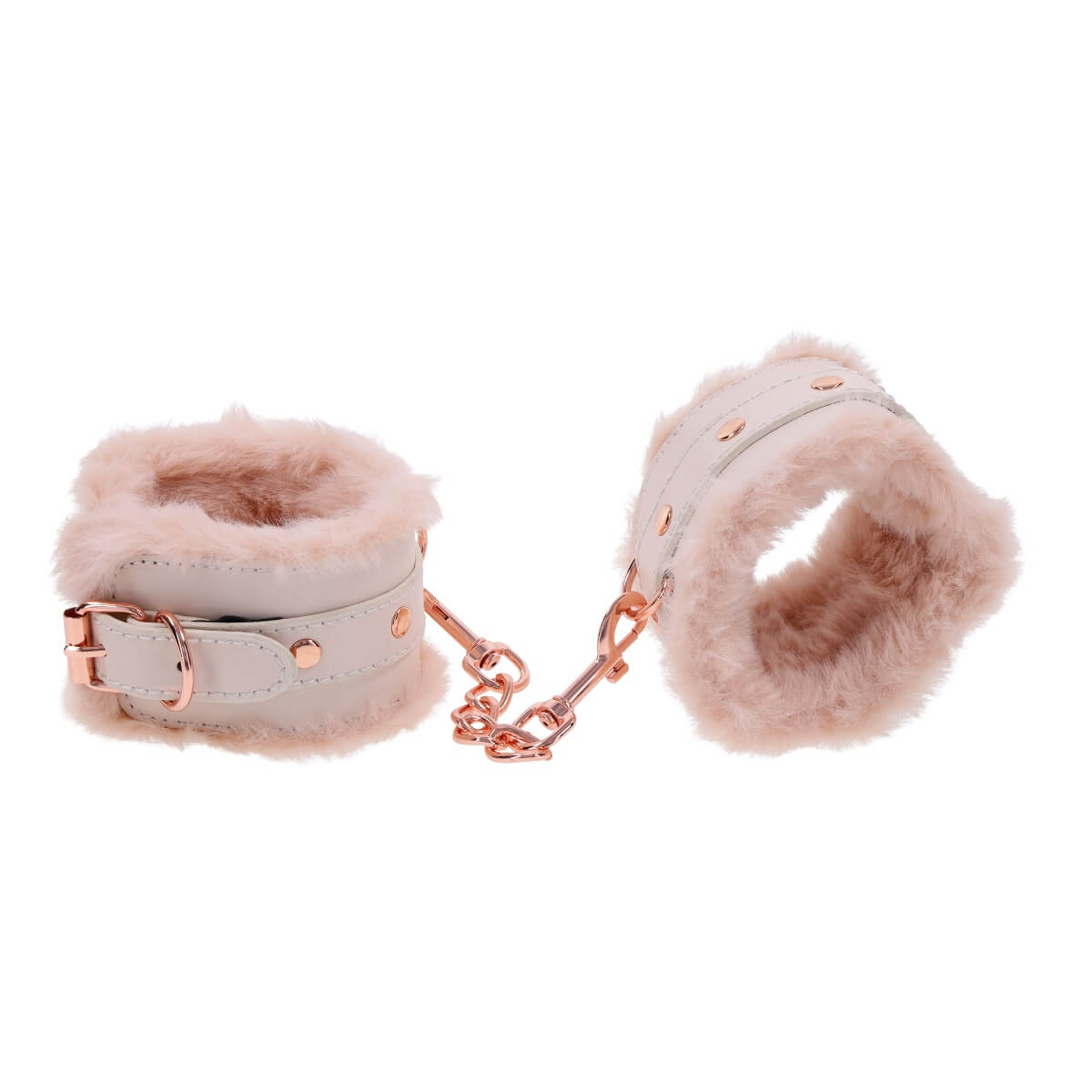Catuse din piele vegana cu blanita piersica Peaches 'n Creame 