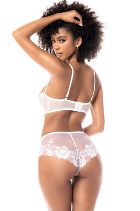 Set lenjerie intima 2 piese clasice dantela alba Amaya, Mapale