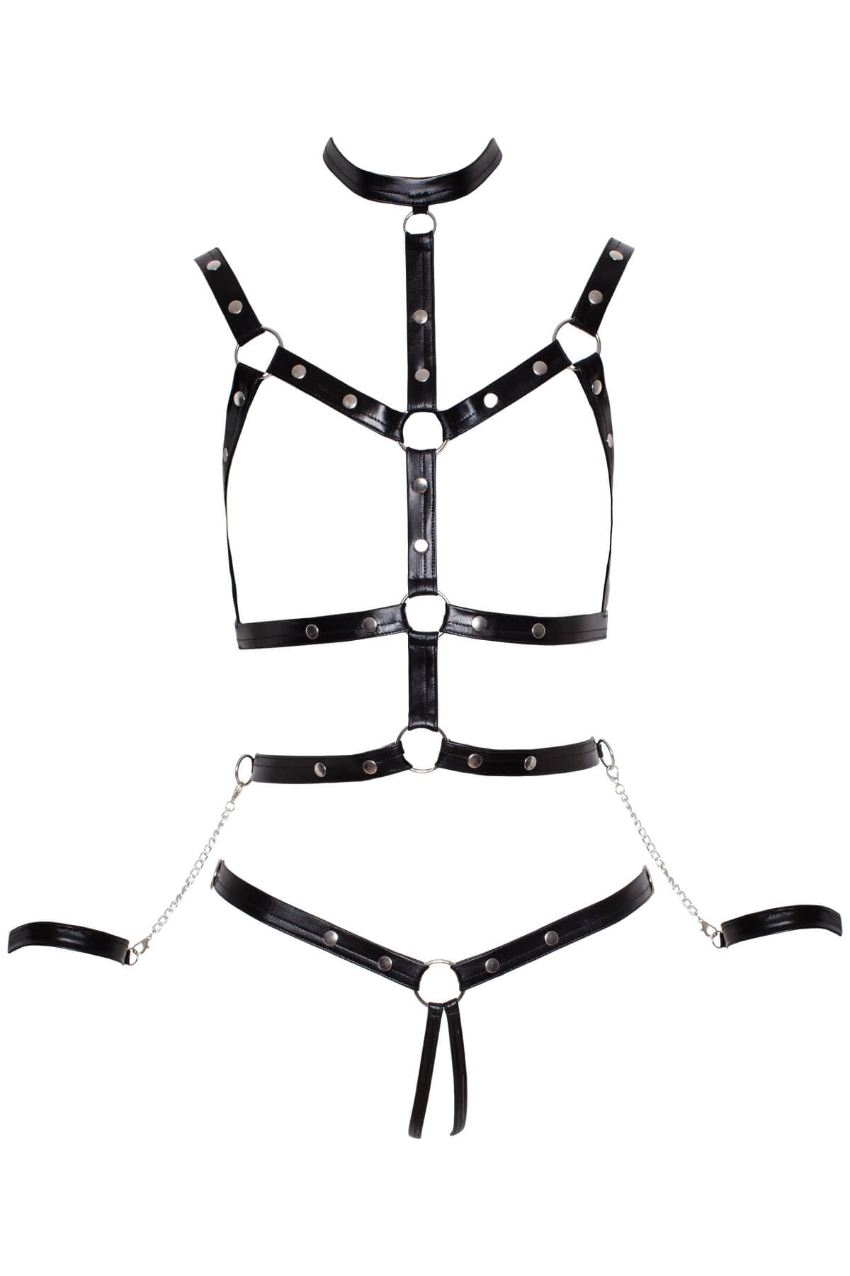 Body erotic în stil harness cu lanțuri și restricții scurte - pentru jocuri bondage - Chain My Body - ghost front