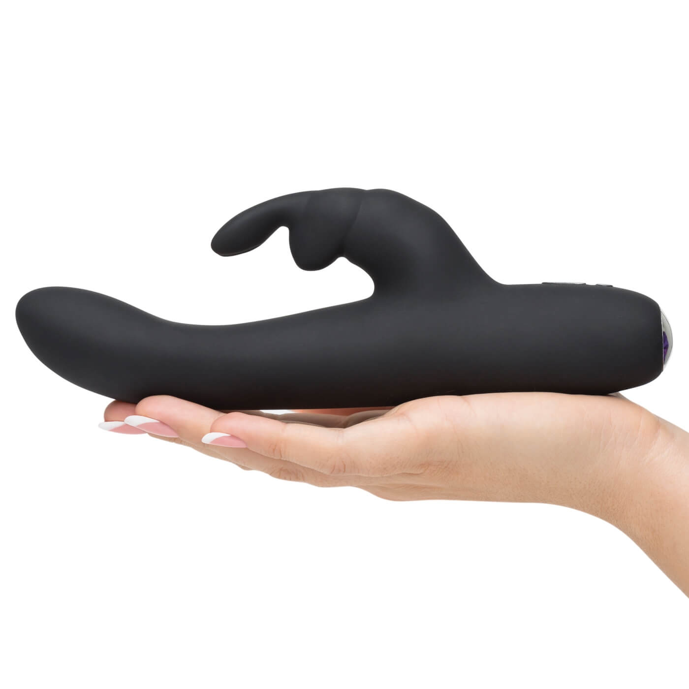Greedy Girl Slimline Rabbit Vibrator – Fifty Shades of Grey - Vibrator cu design îngust pentru stimularea simultană a punctului G și a clitorisului - ținut