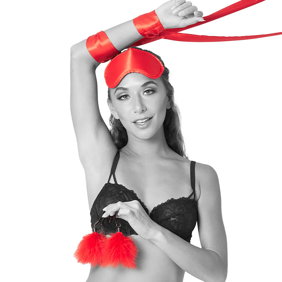 Set BDSM pentru incepatori Amor Bondage Beginner Kit, Rosu, lifestyle 1