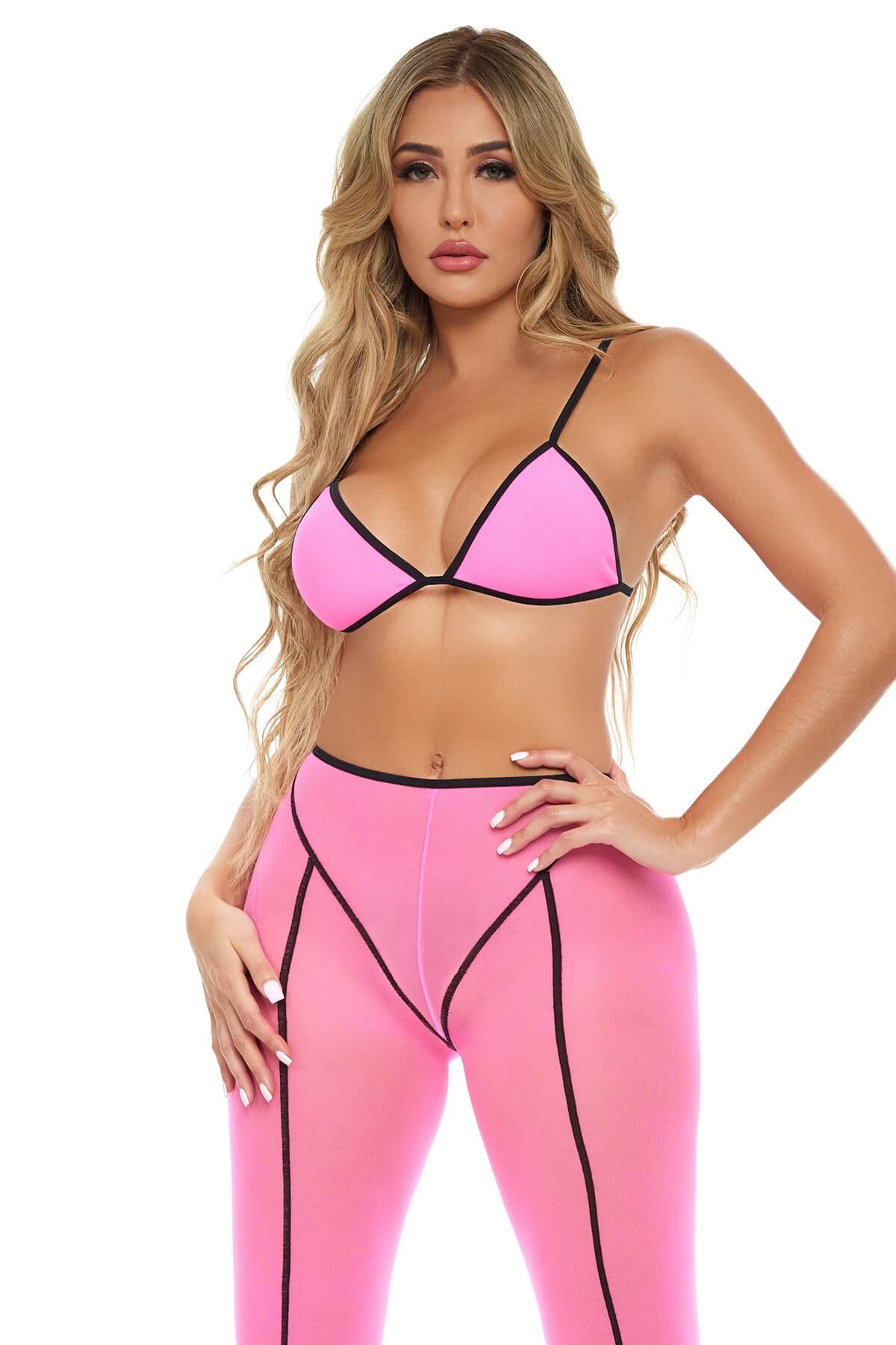 Set de lenjerie erotica din material plasa Double Vision