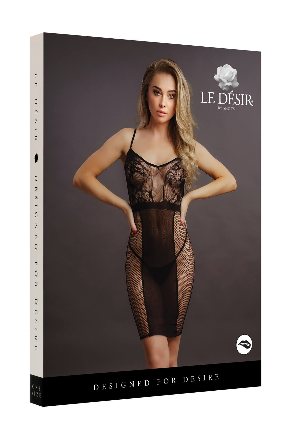 Rochita Fishnet cu Model Floral si Plasa Fina Le Desir DES027