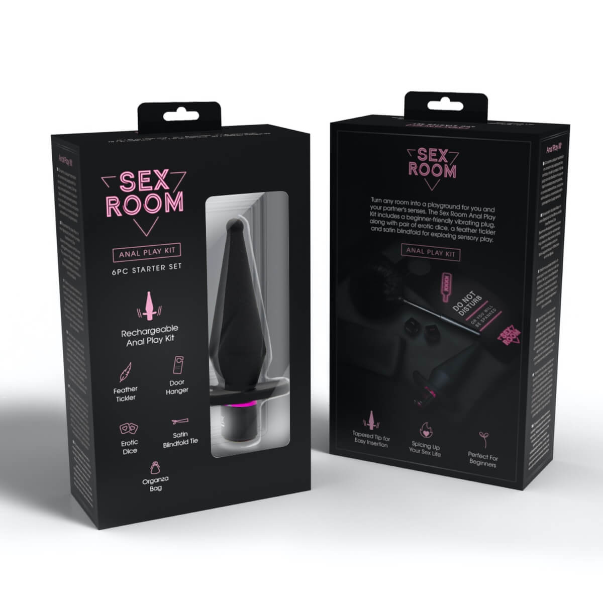 Set erotic cu dop anal vibrator și accesorii senzuale. Ideal pentru începători în jocul anal și experiențe intime intense. Anal Play Kit – 6 piese - box