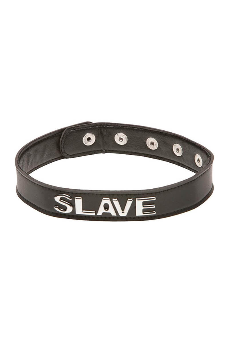 Colier BDSM Chocker Inscriptionat Slave