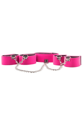 Set Catuse pentru Maini si Glezne cu Colier OU191 Roz